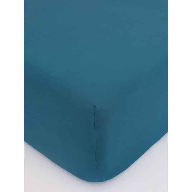 MKLuzkoviny.cz Jersey prostěradlo Classic 140 x 200 cm - petrolejová