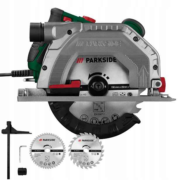 Kotoučová pila Parkside elektrická pila na dřevo Phks 1350W Kotouče
