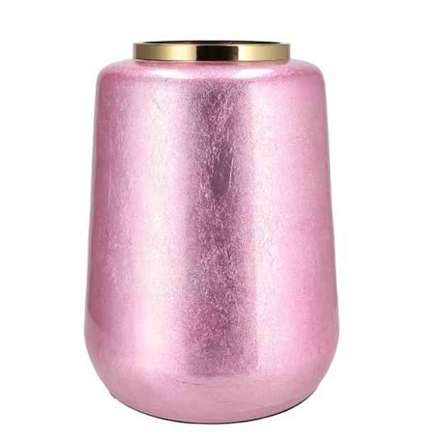 Růžová kovová veliká váza Jullie Jolly pink XL - 33*32*40 cm daan kromhout