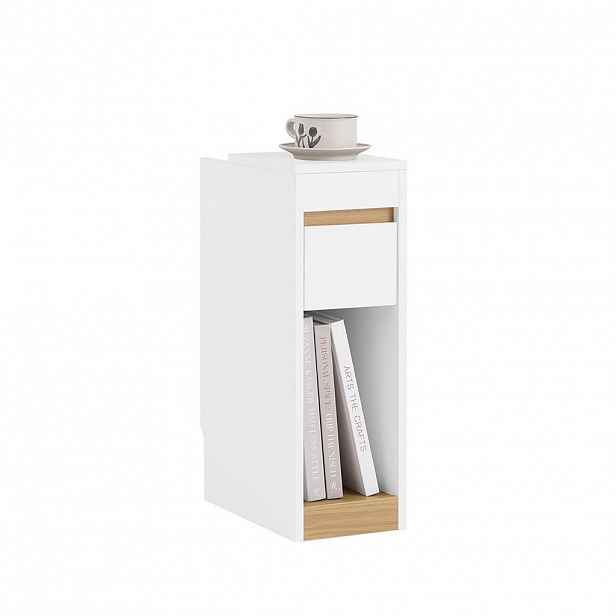 SoBuy NOČNÍ STOLEK s jedním zásuvkou Bílá 35x20x60cm Minimalistický