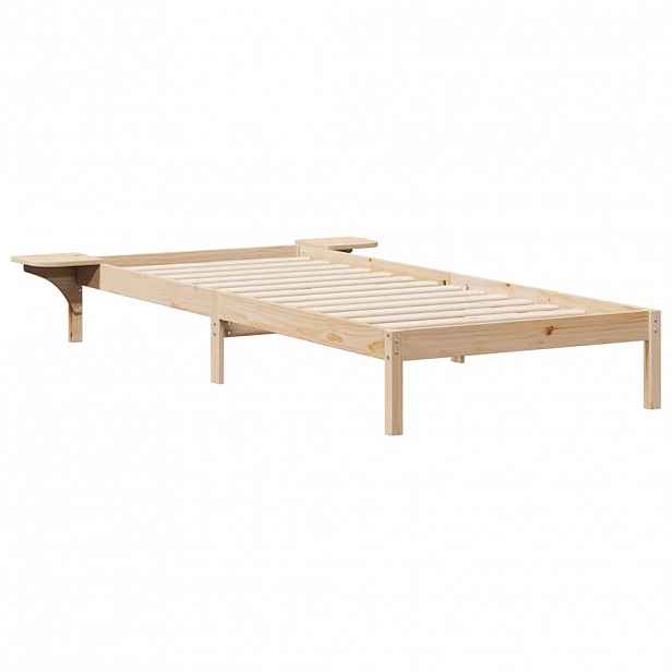 vidaXL Postelový rám s nočními stolky Přírodní 100 x 220 cm