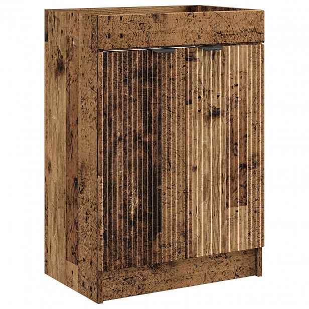 vidaXL Koupelnová skříňka pod umyvadlo Staré dřevo 56 x 37,5 x 81 cm