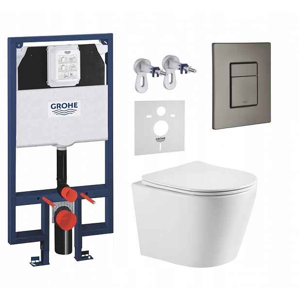 7v1 Sada Wc, Stelaz Grohe Slim, Wc Mísa Tornado Imprese, Tlačítko