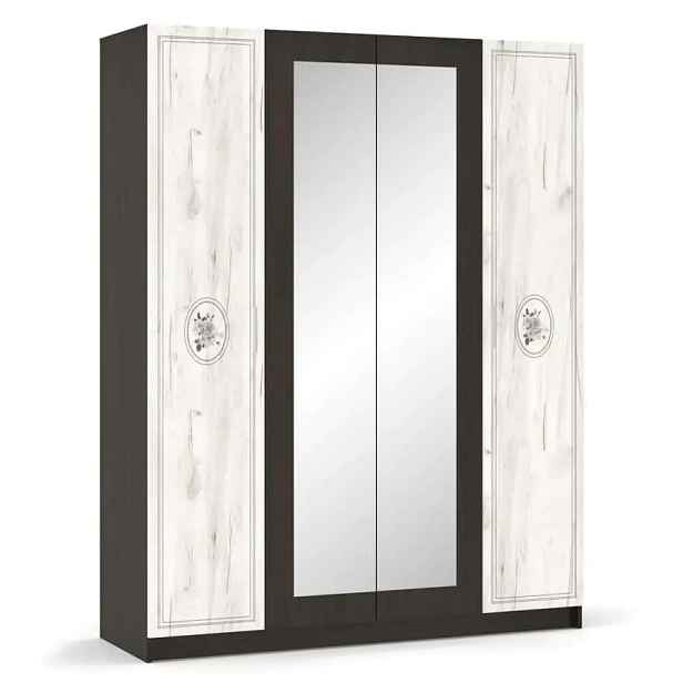 Casarredo Šatní skříň 4D ATHOS wenge/dub kraft