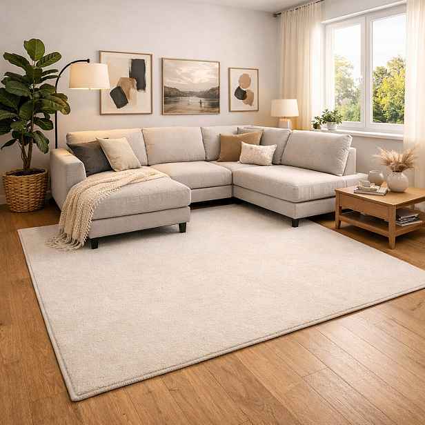 Kusový koberec Royal Lux 03 krémový čtverec, 400x400, bílá, ložnice, AladinWorld Expres
