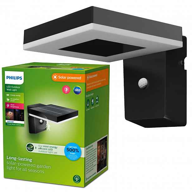 Led Solární Zahradní Nástěnné Svítidlo Zonal s Čidlem Pohybu Philips