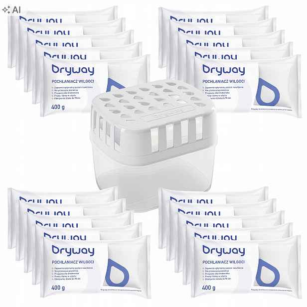 Pohlcovač vlhkosti Dryway 20 x náplně do pohlcovače 400 g silný odvlhčovač
