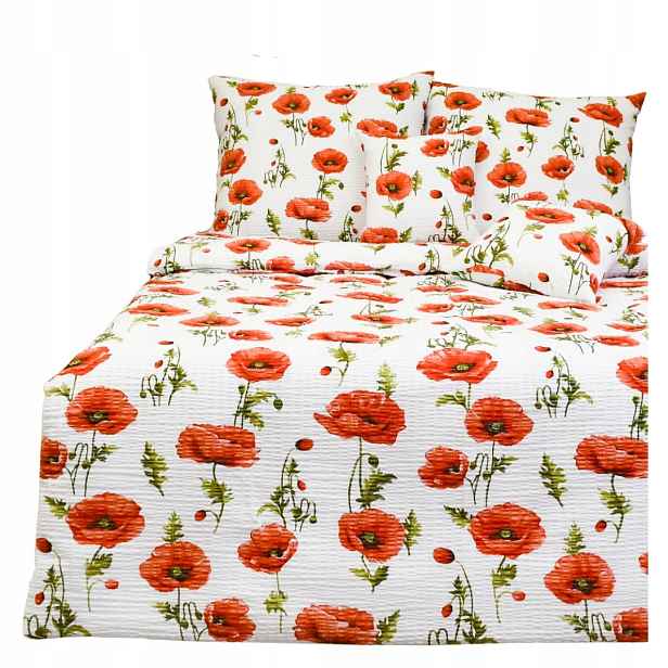 Sada Povlečení Kora 140x200 1x70/80 Maki Na Bílém Elegantní