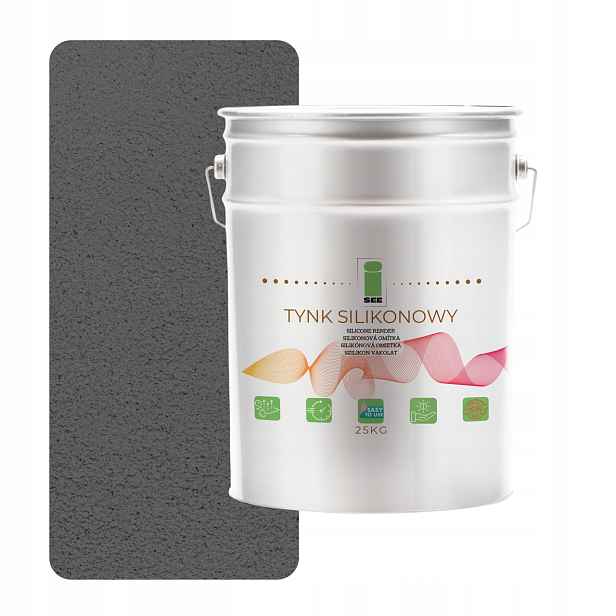 Vnější Silikonová Fasádní Omítka Šedá, Tónovaná, 1.0 MM, Průměr 25 Kg