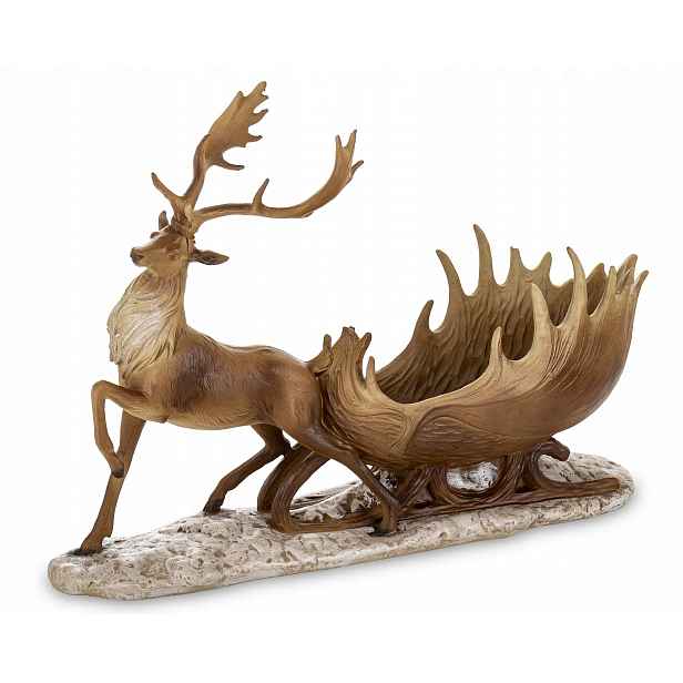 Figurka jelena vánočního hnědá plast 36x52x16 cm Casa Roma