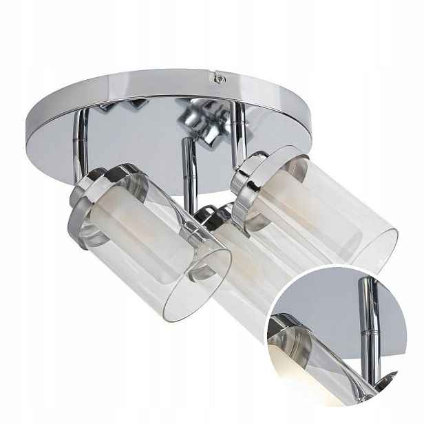Koupelnová lampa Stropní Svítidlo Spot Chrom 3xG9 28W IP44 Sklo Opalované Rabalux