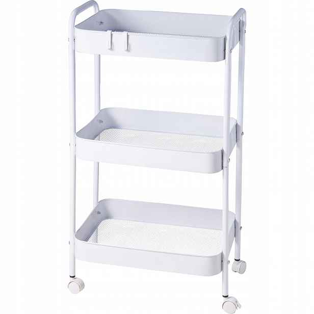 Kuchyňský regál na kolečkách, 72 cm bílý
