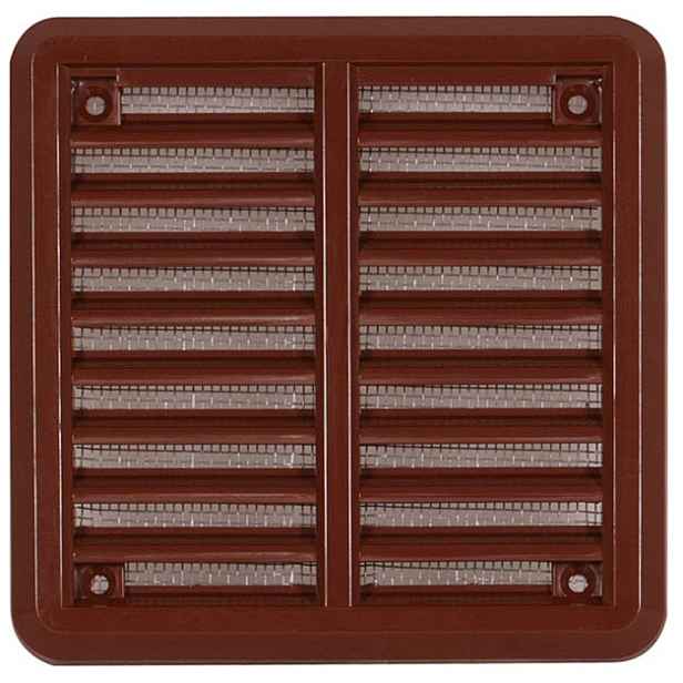 Mřížka větrací se sítí a krytkou HACO VM K 150×150 mm hnědá