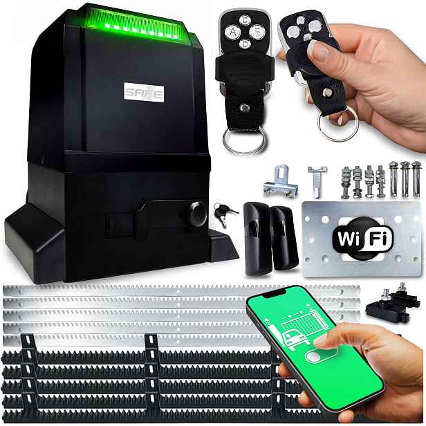Set Pohon Pro Posuvnou Bránu 800 kg Ovladače Wifi lišta automatický pohon