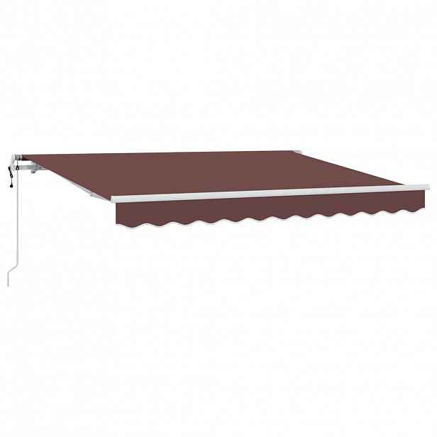 vidaXL Stahovací markýza Hnědá 350 x 200 cm textil