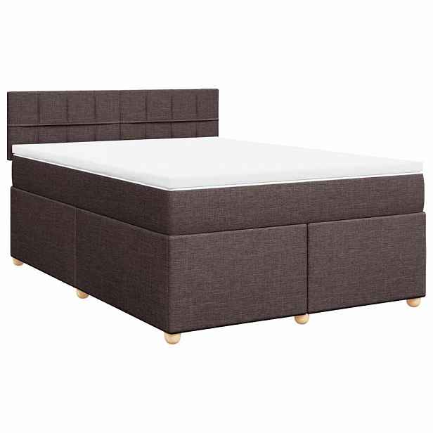 vidaXL Box spring postel s matrací tmavě hnědá 140x190 cm textil