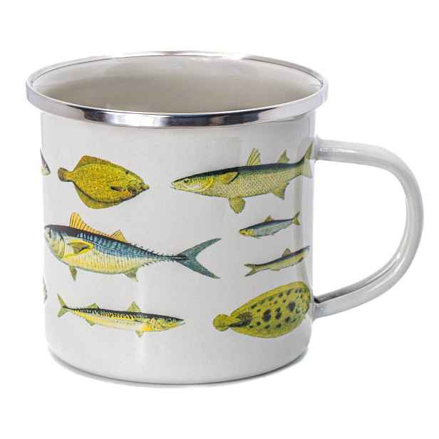 Bílý/zelený hrnek 310 ml Vintage Fish – Sass & Belle