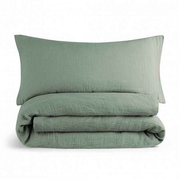 Blumtal POVLEČENÍ mušelín, 100% bavlna, 155/220 cm & 40/80 cm, zelená