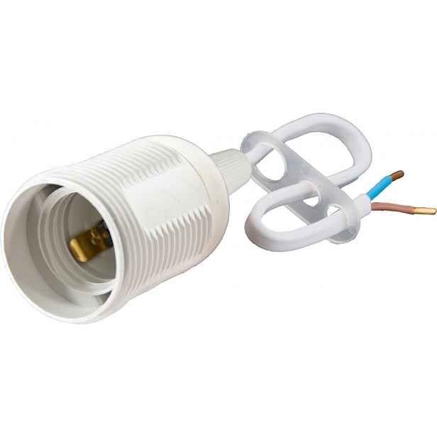 Držák žárovky z termoplastu s uchycením E27 a kabelem 2x0,75mm2