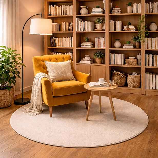 Kusový koberec Royal Lux 03 krémový kruh, 400x400 (průměr) kruh, bílá, ložnice, AladinWorld Expres