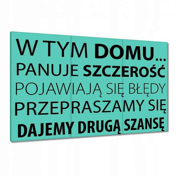 Obrazy 120x80 V tomto domě Mátová verze