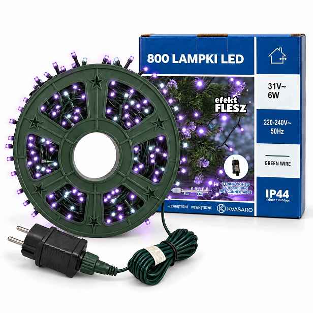 Světelná Girlanda 800LED 64 M Purpurové Světlo Blesk IP44