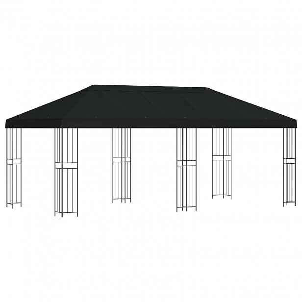 vidaXL Zahradní altán 6 x 3 m Černá Polyester a ocel 190 gsm