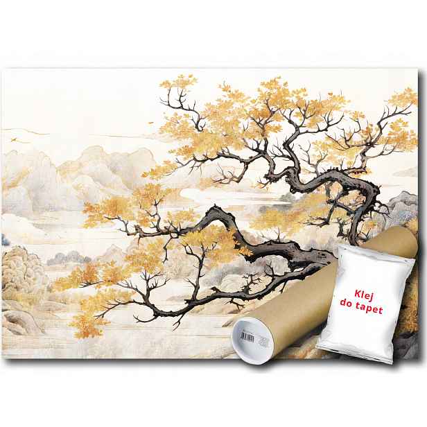 Vinylová fototapeta krajina Japonsko strom hory výhled 152x104