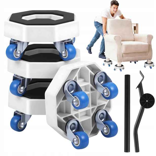 Velká Sada Pro Přepravu Nábytku Agd, Transportní Kolečka, Zvedák Max 400 Kg