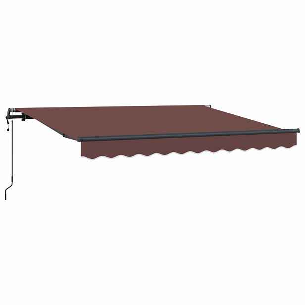 vidaXL Stahovací markýza Hnědá 350 x 200 cm textil