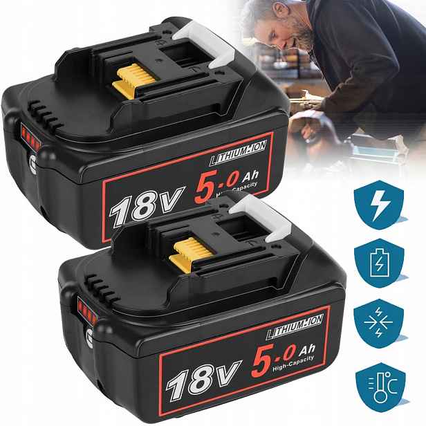2KS 18V Náhradní Baterie 5,0AH Akumulátor Náhradní Kompatibilní S Makita
