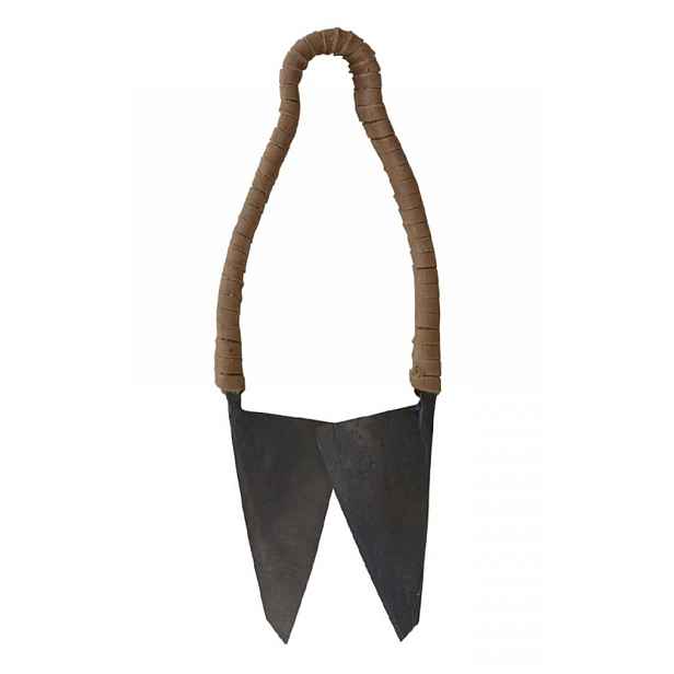 Dekorační retro nůžky omotané kůží  - 6*23cm Chic Antique
