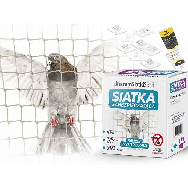 Set Síťka Na Balkon 2x3 m Na Holuby Proti Ptákům Montáž Bez Vrtání