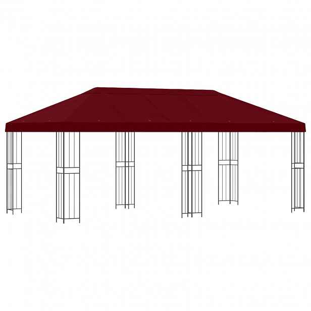 vidaXL Zahradní altán 6 x 3 m Vínová Polyester a ocel 190 gsm