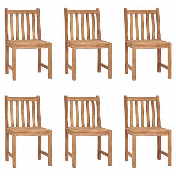 vidaXL Zahradní židle 6 ks s poduškami masivní teak