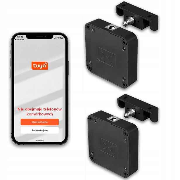 2* Nábytkový zámek Tuya pro skříňky Zásuvky Komod Rfid 13,56MHz Bluetooth Tuya