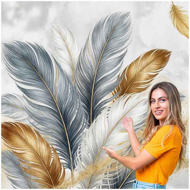 Fototapeta 3D Obývací Pokoj Ložnice Pera Abstrakce Boho Glamour 490x260 PAB06W