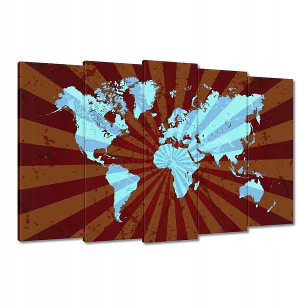 Obrazy 150x95 Modrá mapa světa