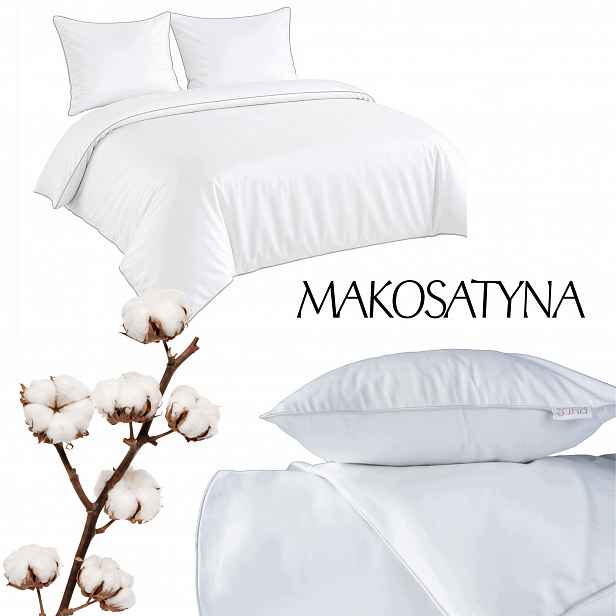 Povlečení Pure z bavlněného makosatinu 180x200 Bílá Premium