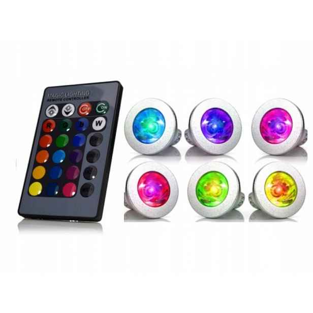 Sada 6x Rgb Led Žárovky Barevné GU10 +dálkový Ovladač