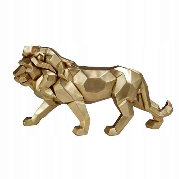 Velká figurka Zlatý lev 43 cm Symbol síly a elegance
