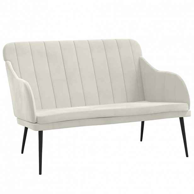 vidaXL Lavice krémová 110 x 76 x 80 cm samet