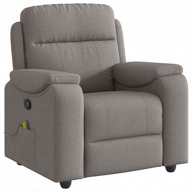 vidaXL Masážní polohovací křeslo taupe textil