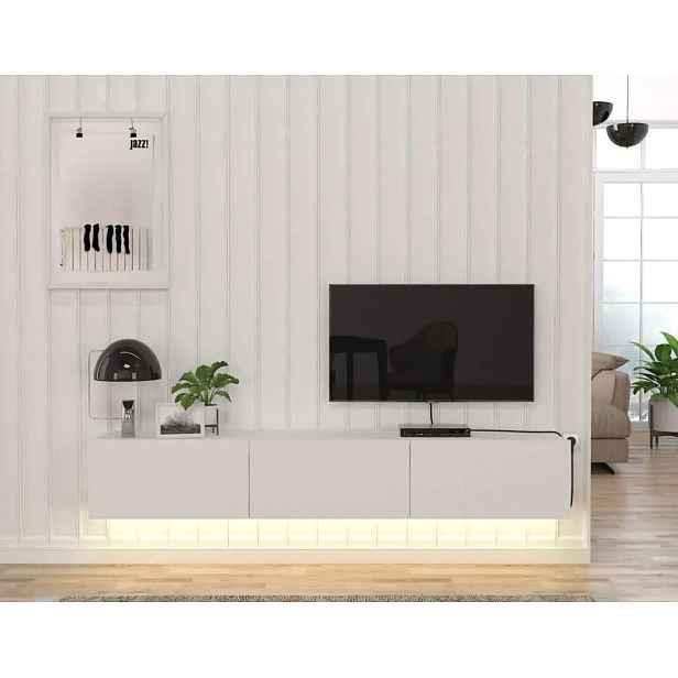 Casarredo Televizní stolek s LED osvětlením DEKARA bílá