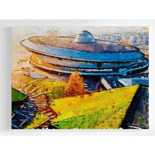Plakát Katowice Spodek Akvarel Kongresové Centrum 100x75