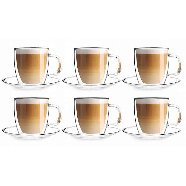 Termohrnky s podšálkem na kávu 250 ml Vialli Design Amo 6 Ks