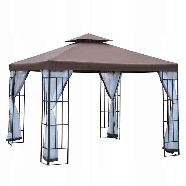 Zahradní pavilon Outsunny 3x3 m stan s moskytiérou, voděodolný