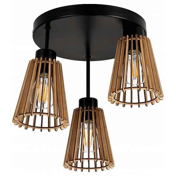 Lampa stropní svítidlo lustr vysoký strop 3 Dřevo eko