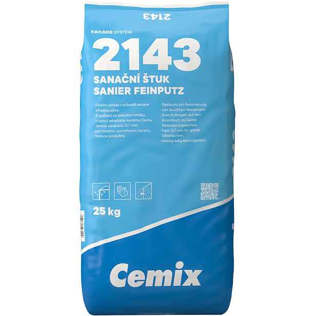 Omítka sanační štuková Cemix 2143 25 kg