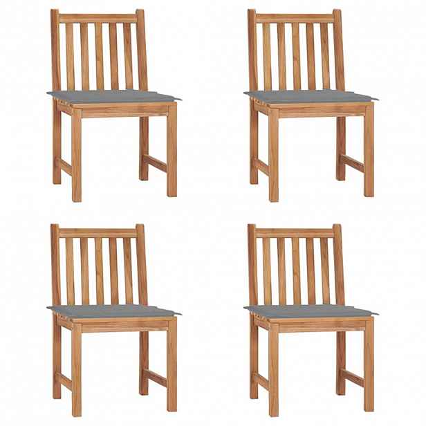vidaXL Zahradní židle 4 ks s poduškami masivní teak